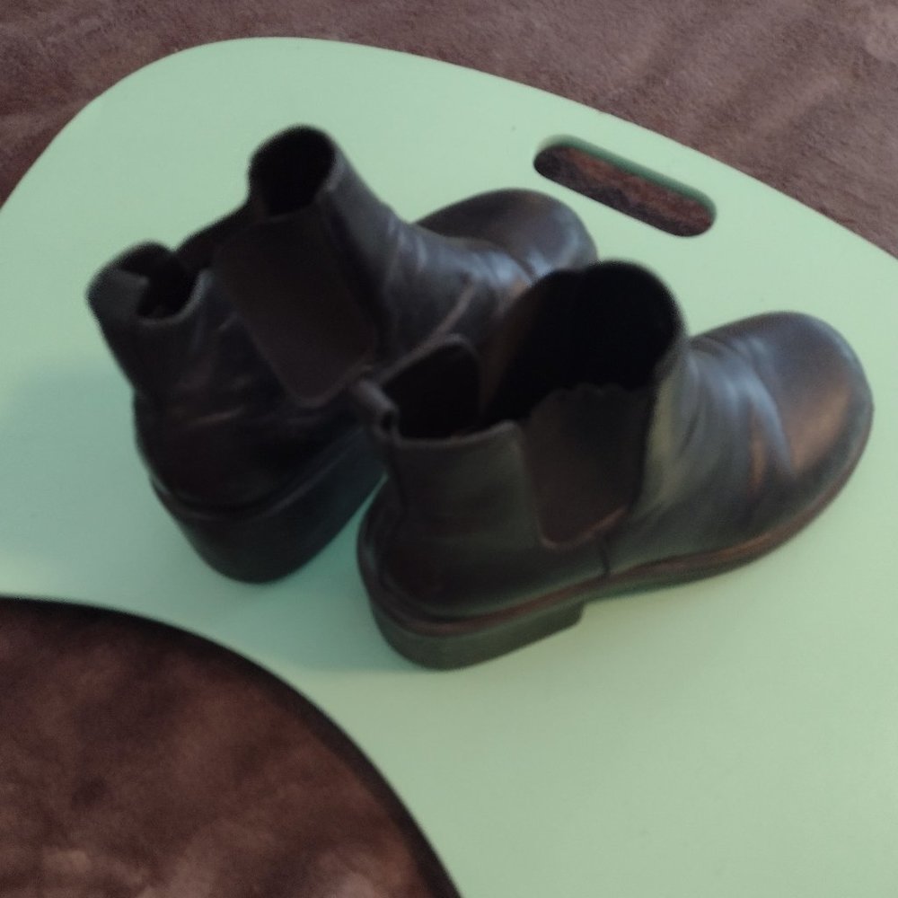 Women's Black Leather Boots - Size 6